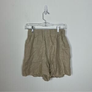 Reality Studio Tan Linen Bermuda Shorts